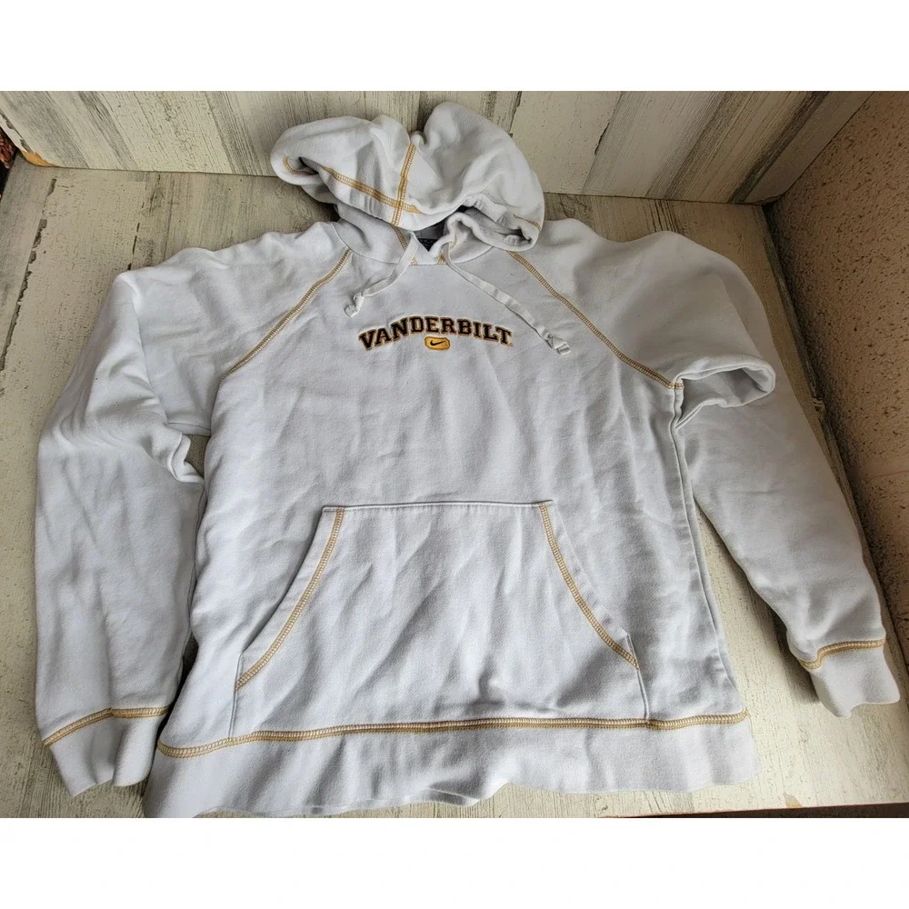 Nike Vanderbilt white hoodie pull string medium youth clothing apparel unique